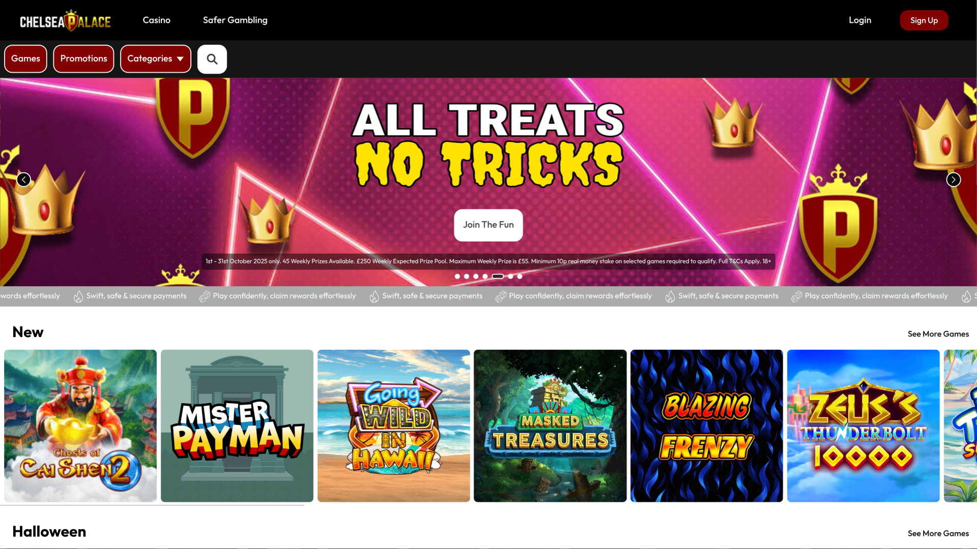 Chelsea Palace Casino Desktop Homepage
