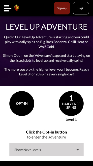 Chelsea Palace Casino Mobile Level Up Adventure