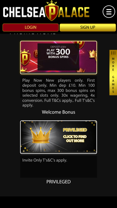 Chelsea Palace Casino Mobile Promotions