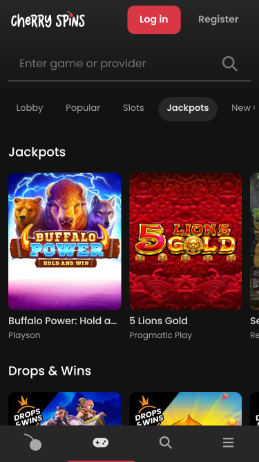 Cherry Spins jackpot mobile