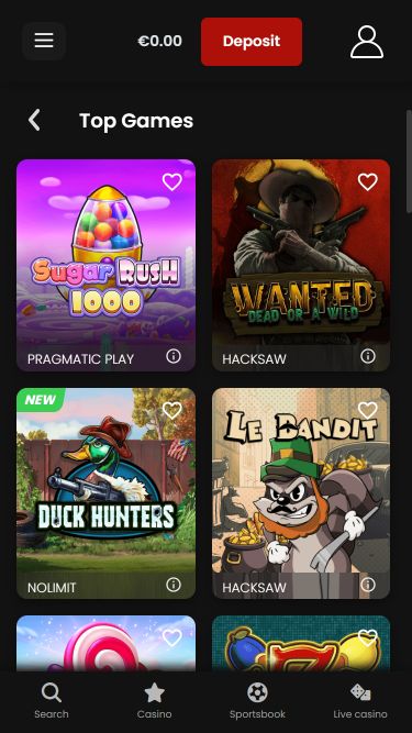 Chipstars.bet Mobile Games