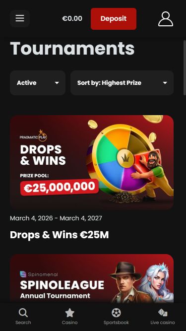 Chipstars.bet Mobile Tournaments