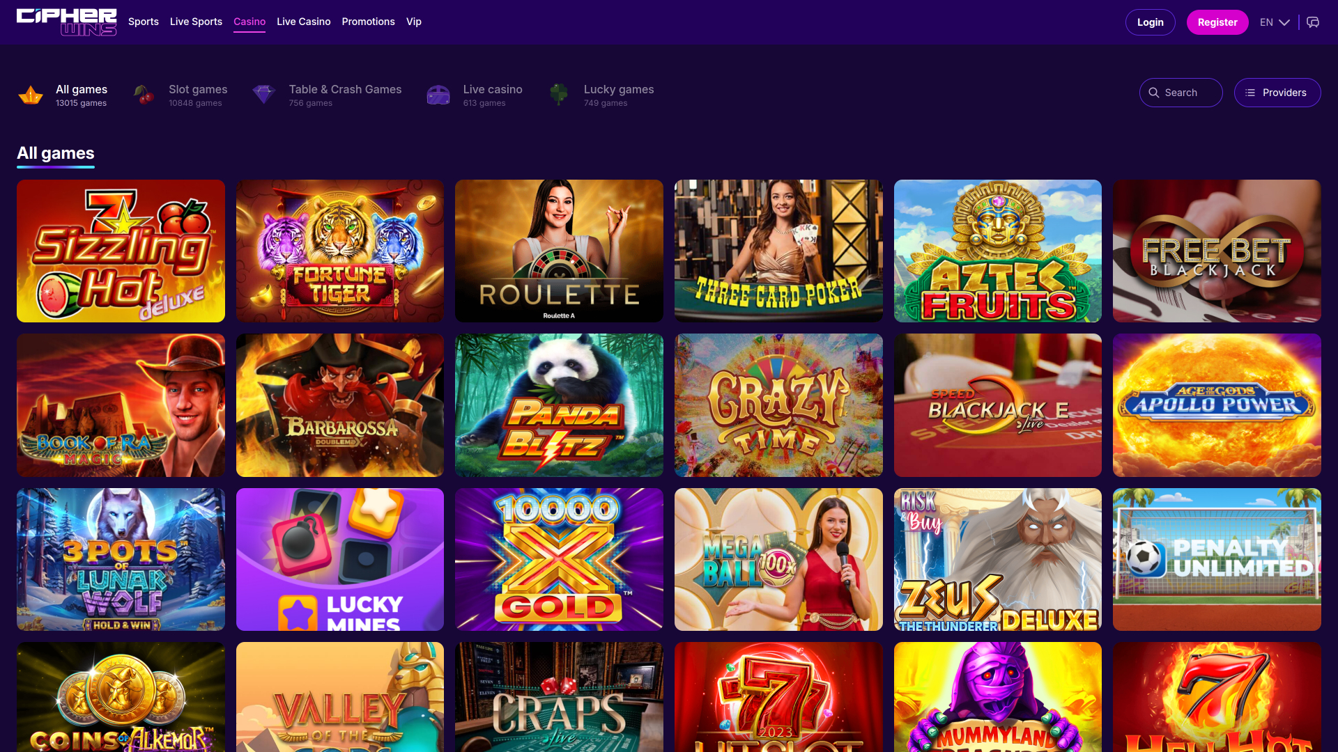 CipherWins Casino Desktop Games