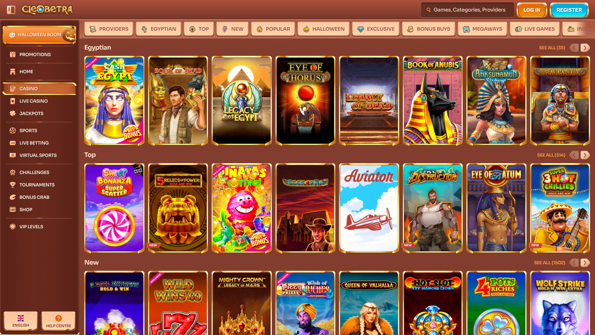 Cleoberta Casino Games Desktop
