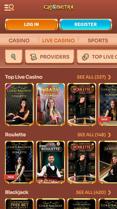 Cleoberta Casino Live Dealer Mobile