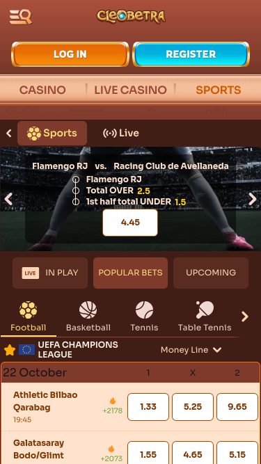 Cleoberta Casino Live Sports Mobile