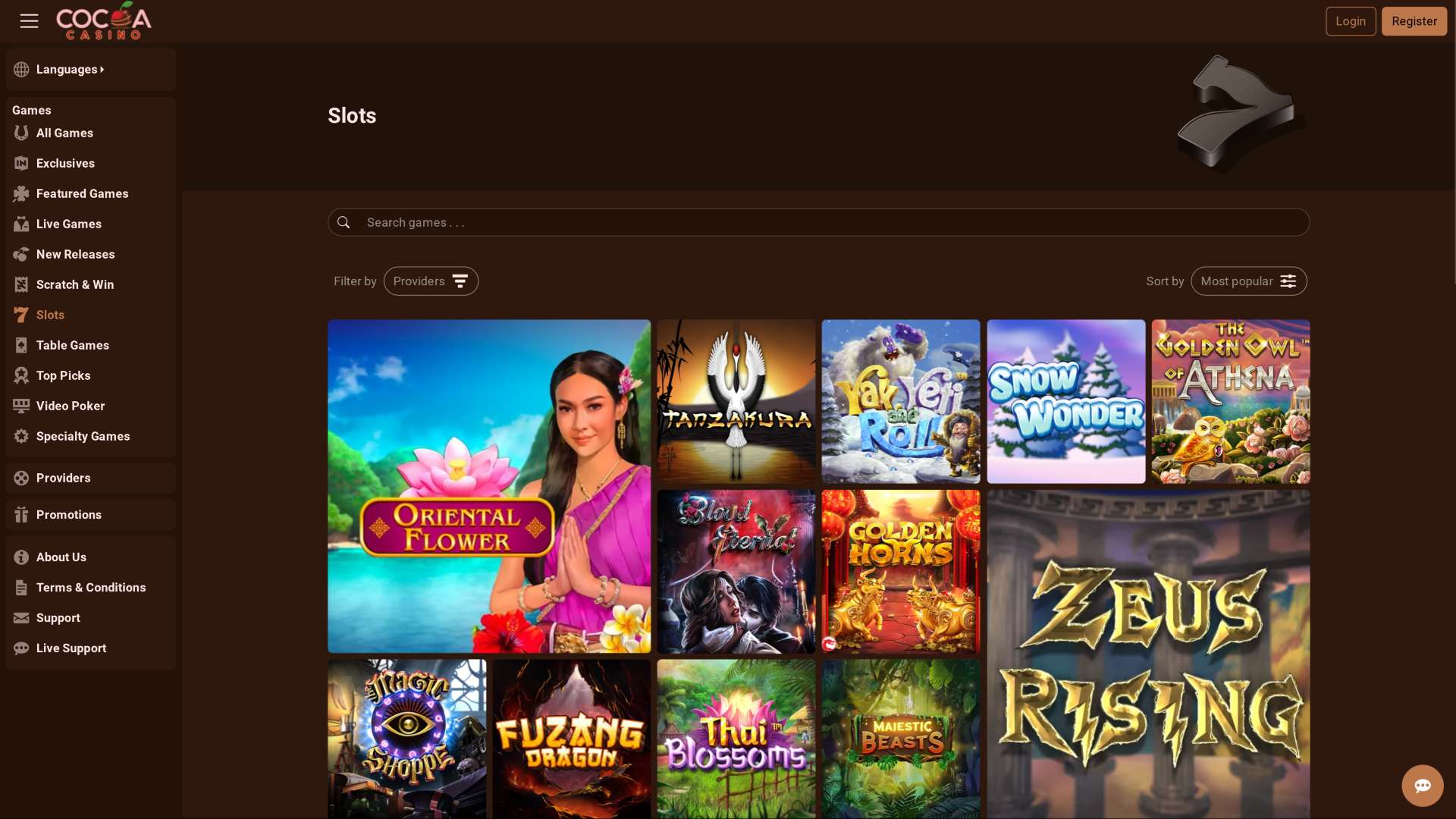 Cocoa Casino Games Desktop