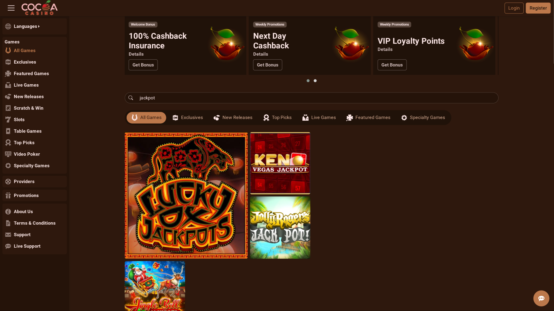 Cocoa Casino Jackpot Desktop