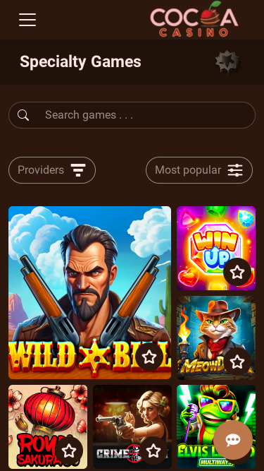 Cocoa Casino Mobile Specialty Games