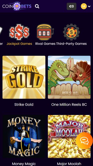 CoinBets777 Casino Mobile Image Jackpot