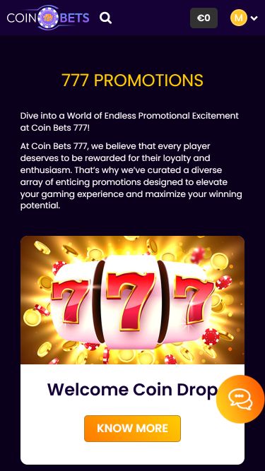 CoinBets777 Casino Mobile Image Promotions