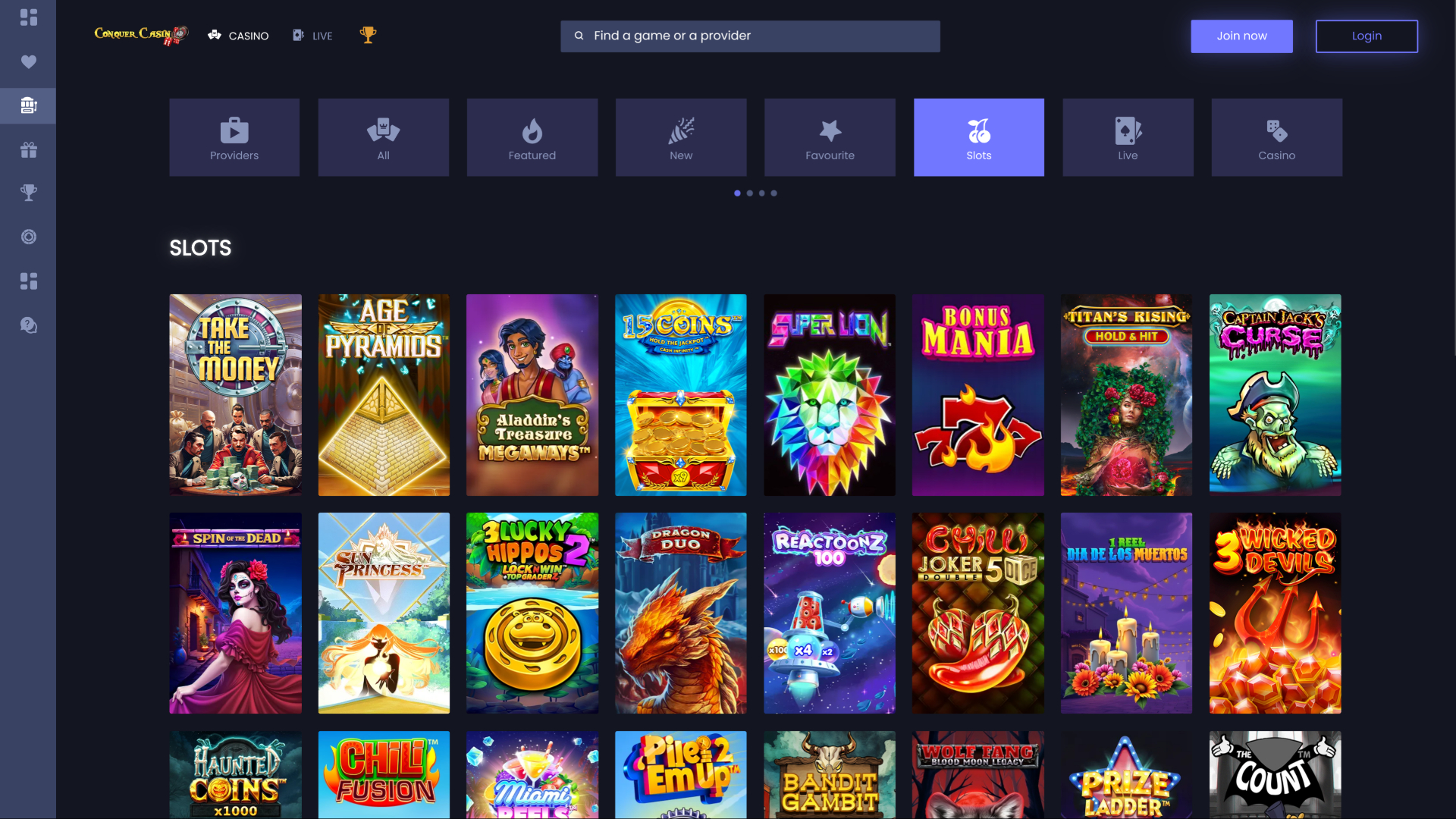 Conquer Casino Desktop Games