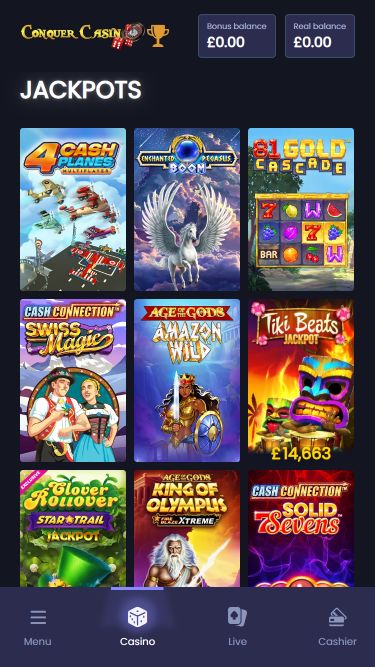 Conquer Casino Mobile Image Jackpot