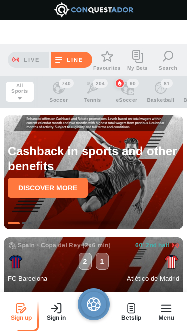 Conquestador Casino Live Sports Mobile