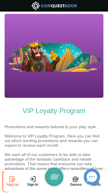 Conquestador Casino Mobile VIP Program