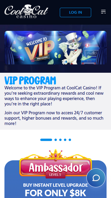Cool Cat Casino Mobile VIP Program