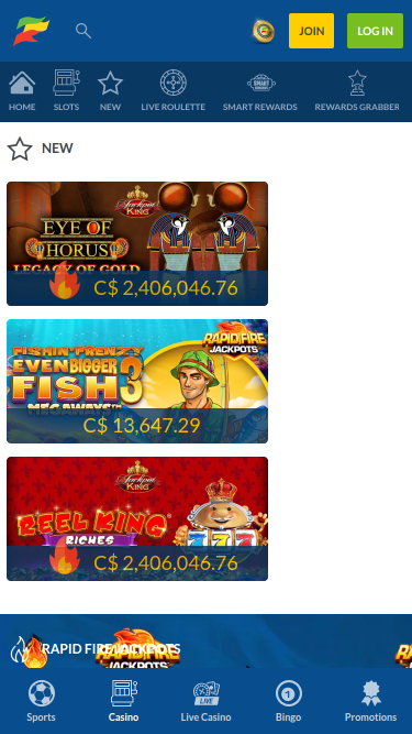 Coral Casino Mobile Jackpot