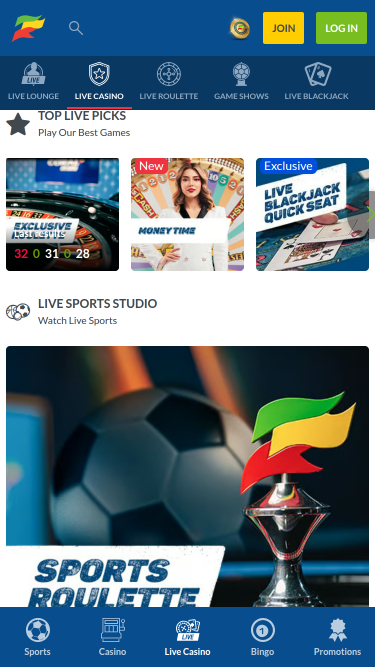 Coral Casino Mobile Live Dealer