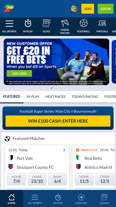 Coral Casino Mobile Live Sports