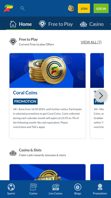 Coral Casino Mobile Promotions
