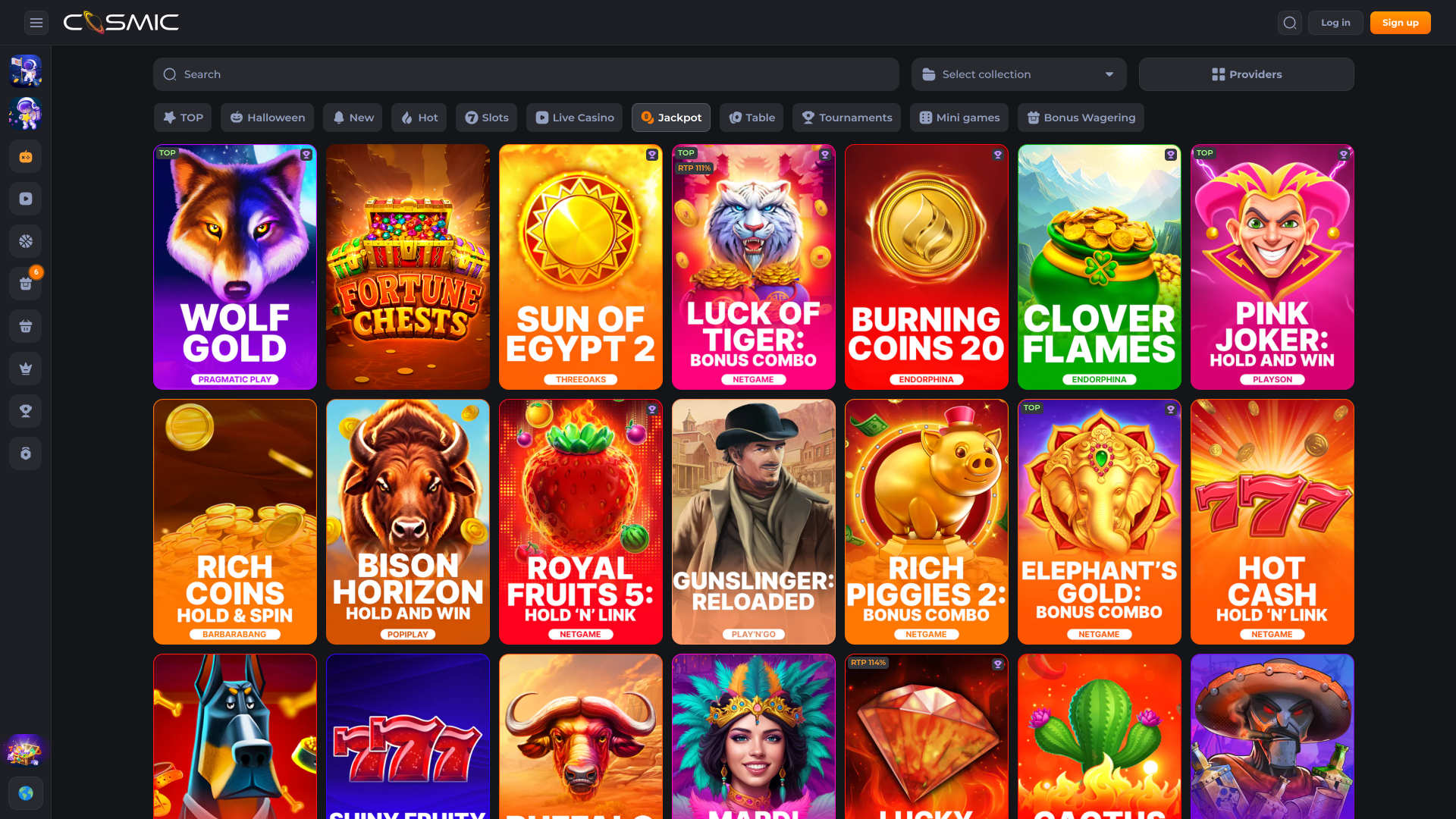 Cosmicslot Casino Jackpot Desktop