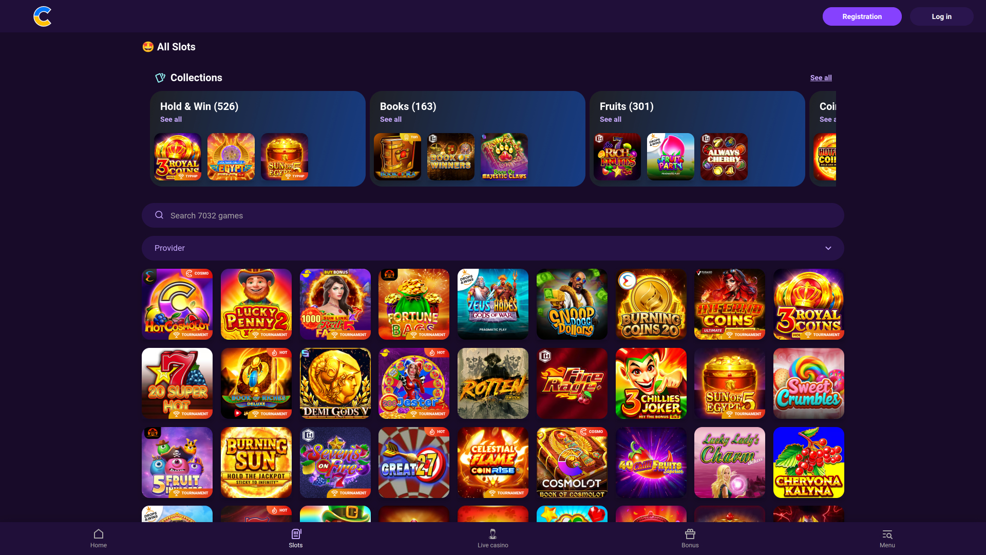 Cosmolot Casino Desktop Games