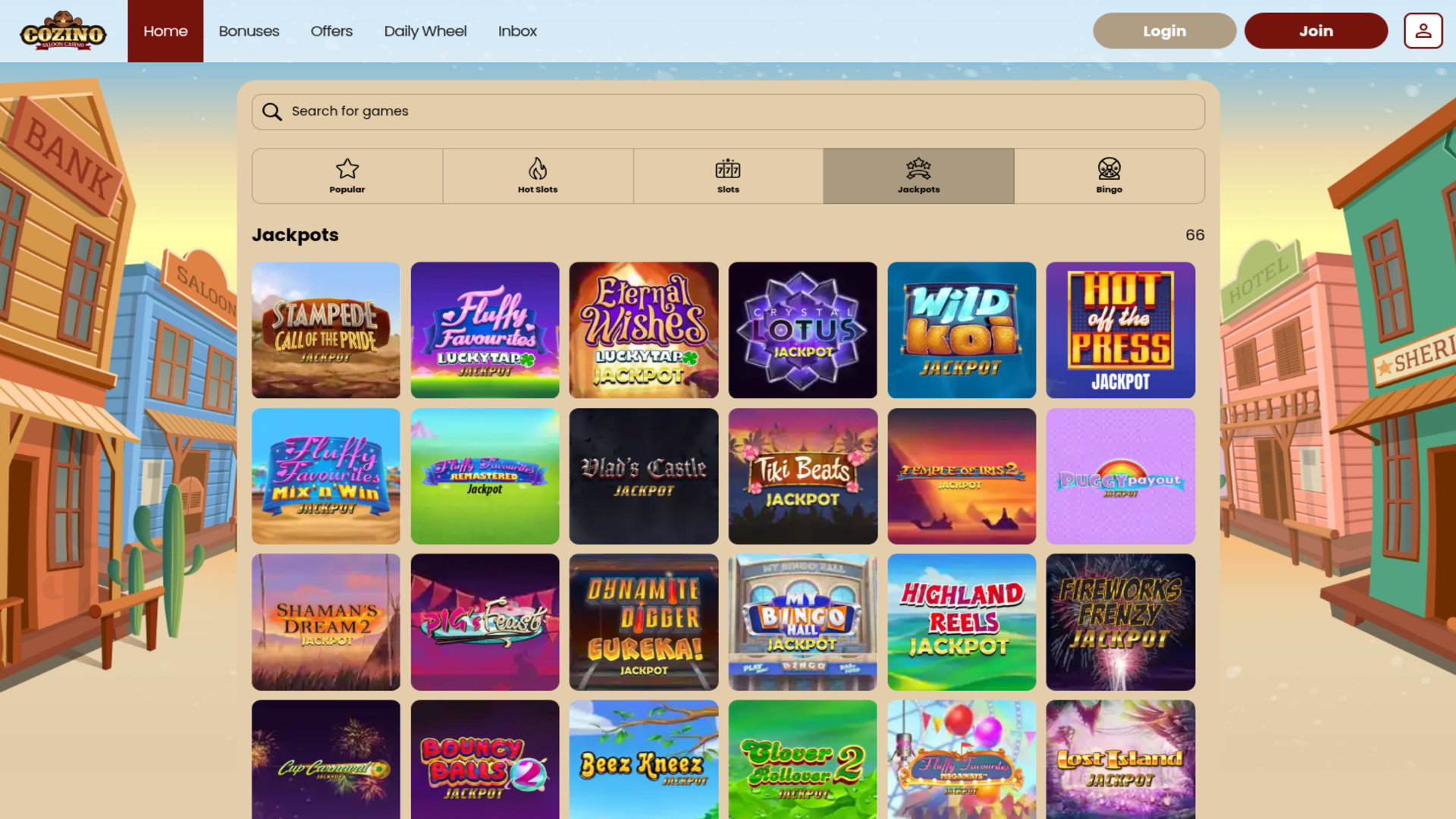 Cozino Casino Desktop Jackpot