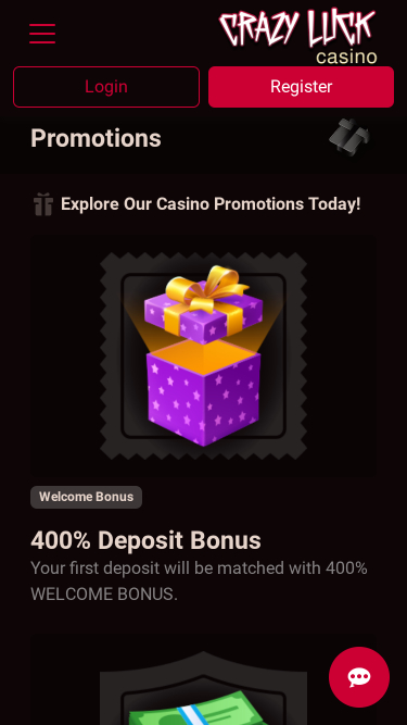 Crazy Luck Casino Promotions Mobile