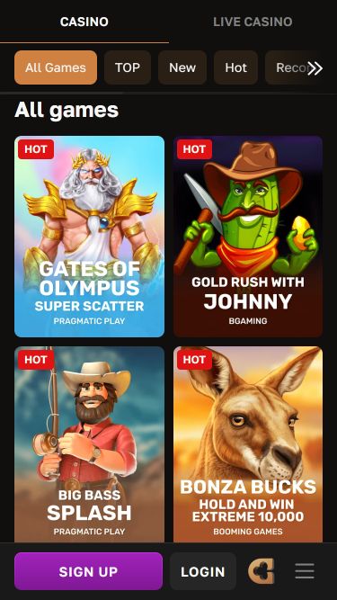 Crowngold Casino Mobile Games