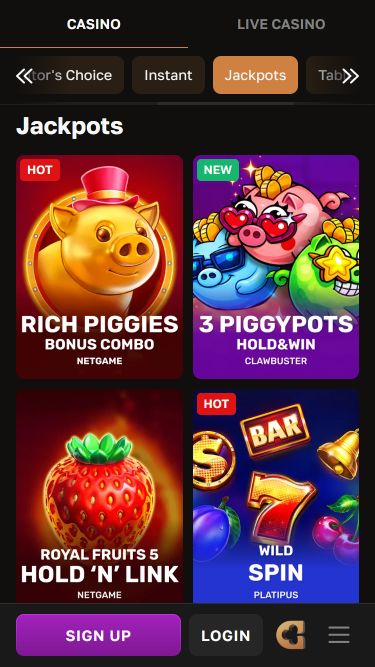 Crowngold Casino Mobile Jackpot