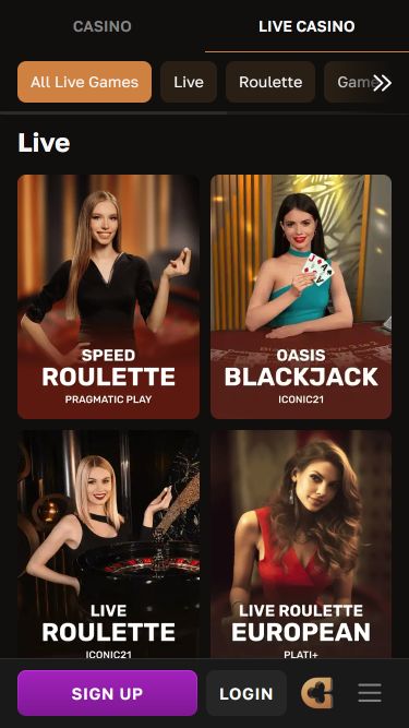 Crowngold Casino Mobile Live Dealer