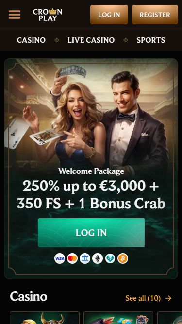 Crownplay Casino Mobile Homepage