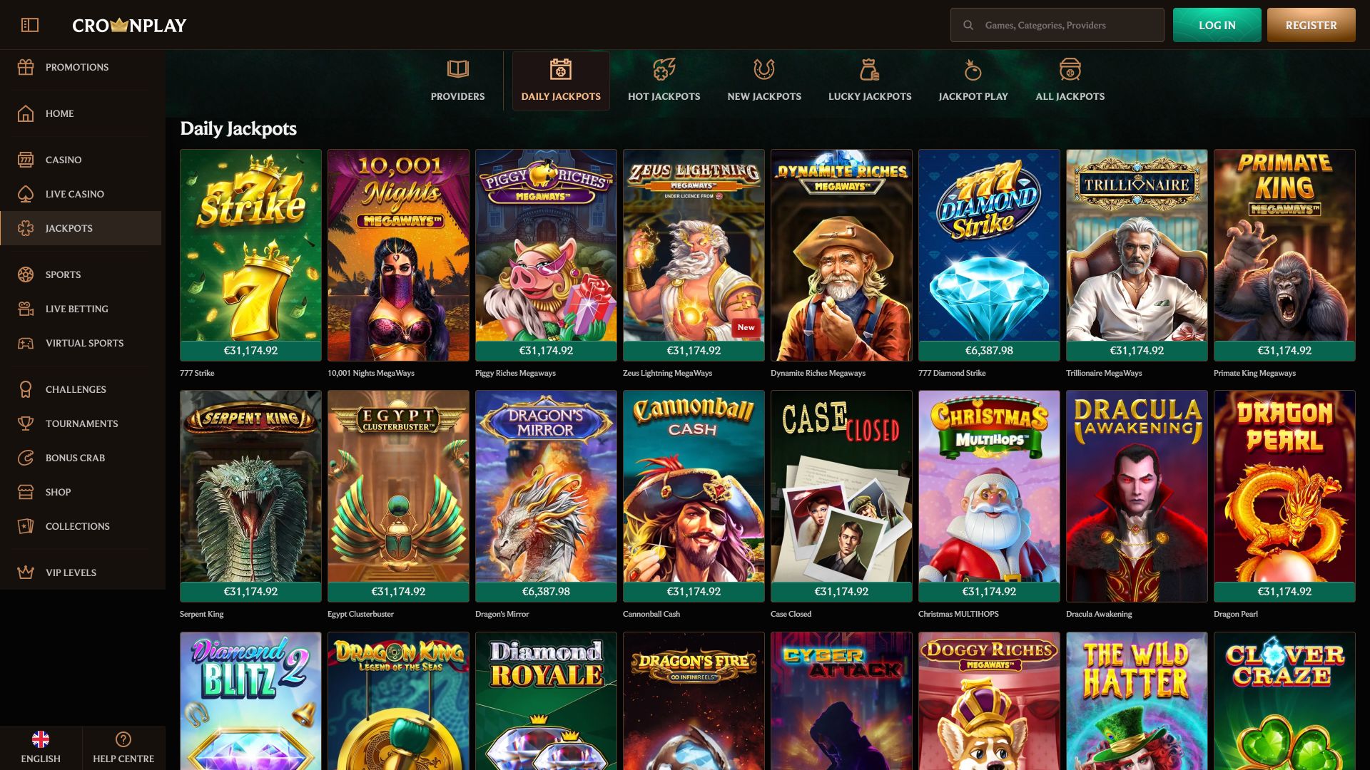 Crownplay Casino Desktop Jackpot
