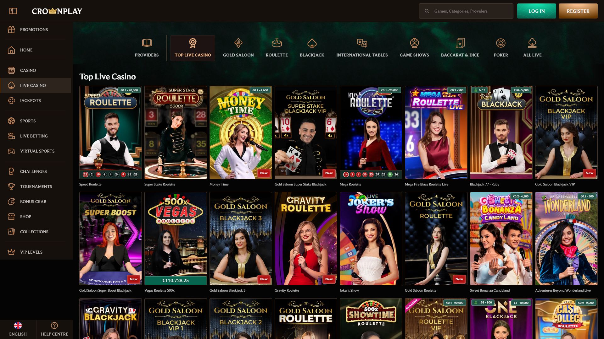 Crownplay Casino Desktop Live Dealer