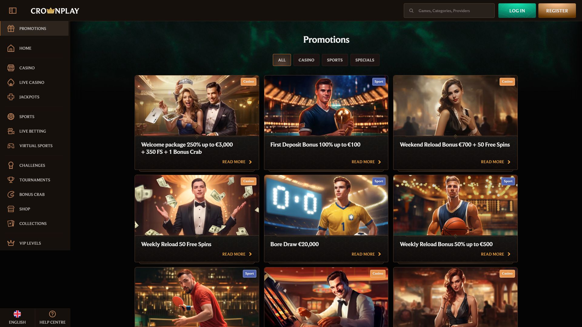 Crownplay Casino Desktop Promotions