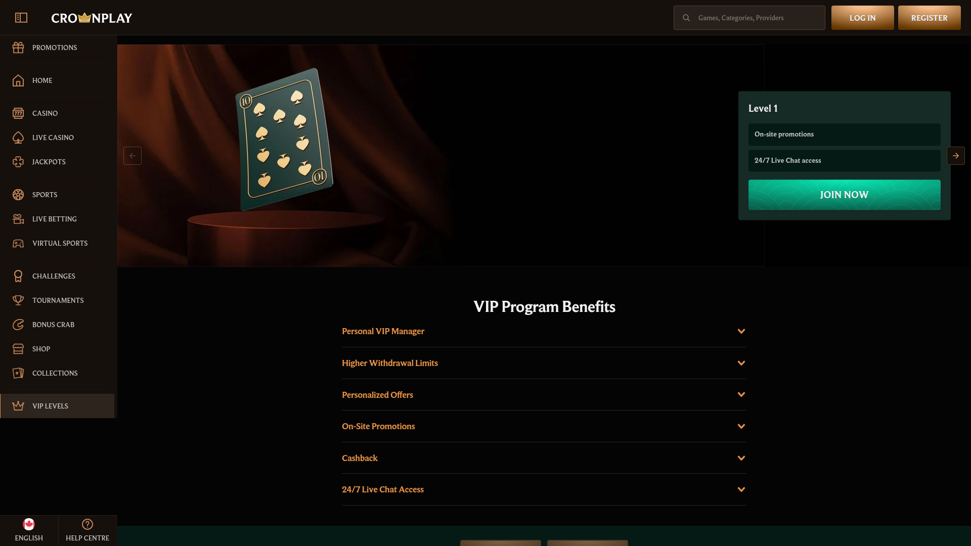 CrownPlay Casino Desktop VIP Program