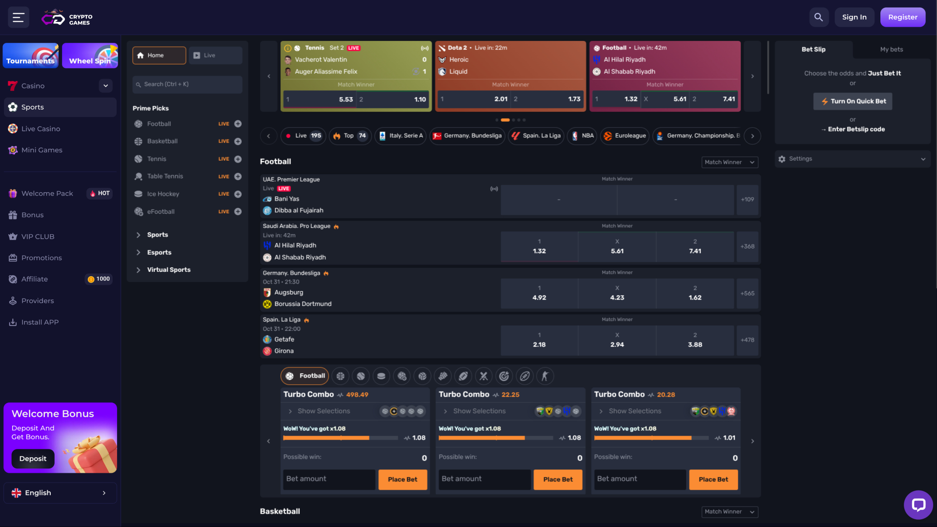 Crypto Games Sports Desktop