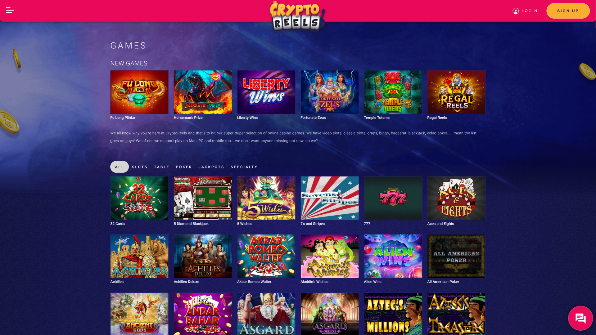 CryptoReels Games Desktop