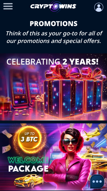 CryptoWins Promotions Mobile