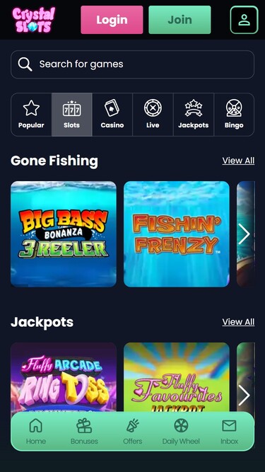 Crystal Slots Mobile Games