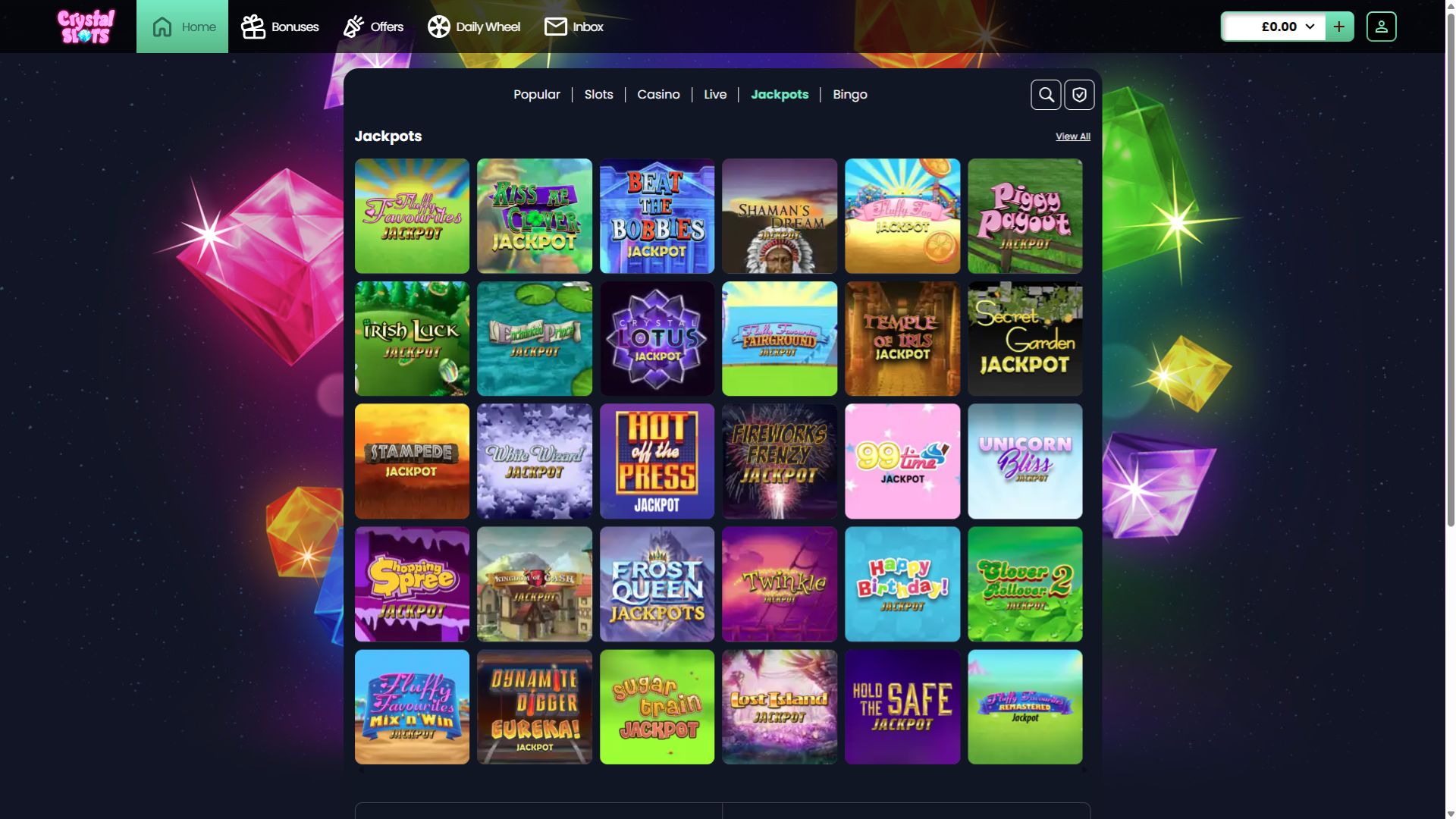 Crystal Slots Desktop Image Jackpot