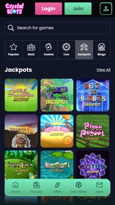 Crystal Slots Mobile Jackpot