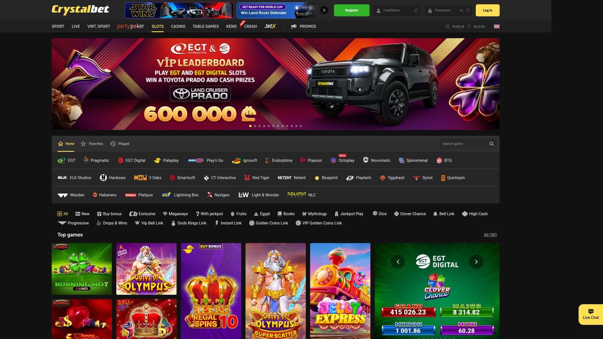 CrystalBet Casino Games