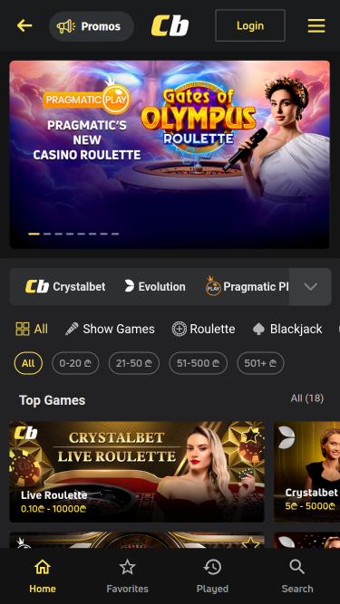 CrystalBet Casino Live Dealer