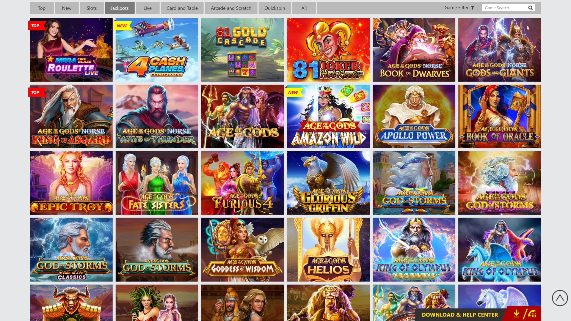 Dafabet Casino Desktop Image Jackpot