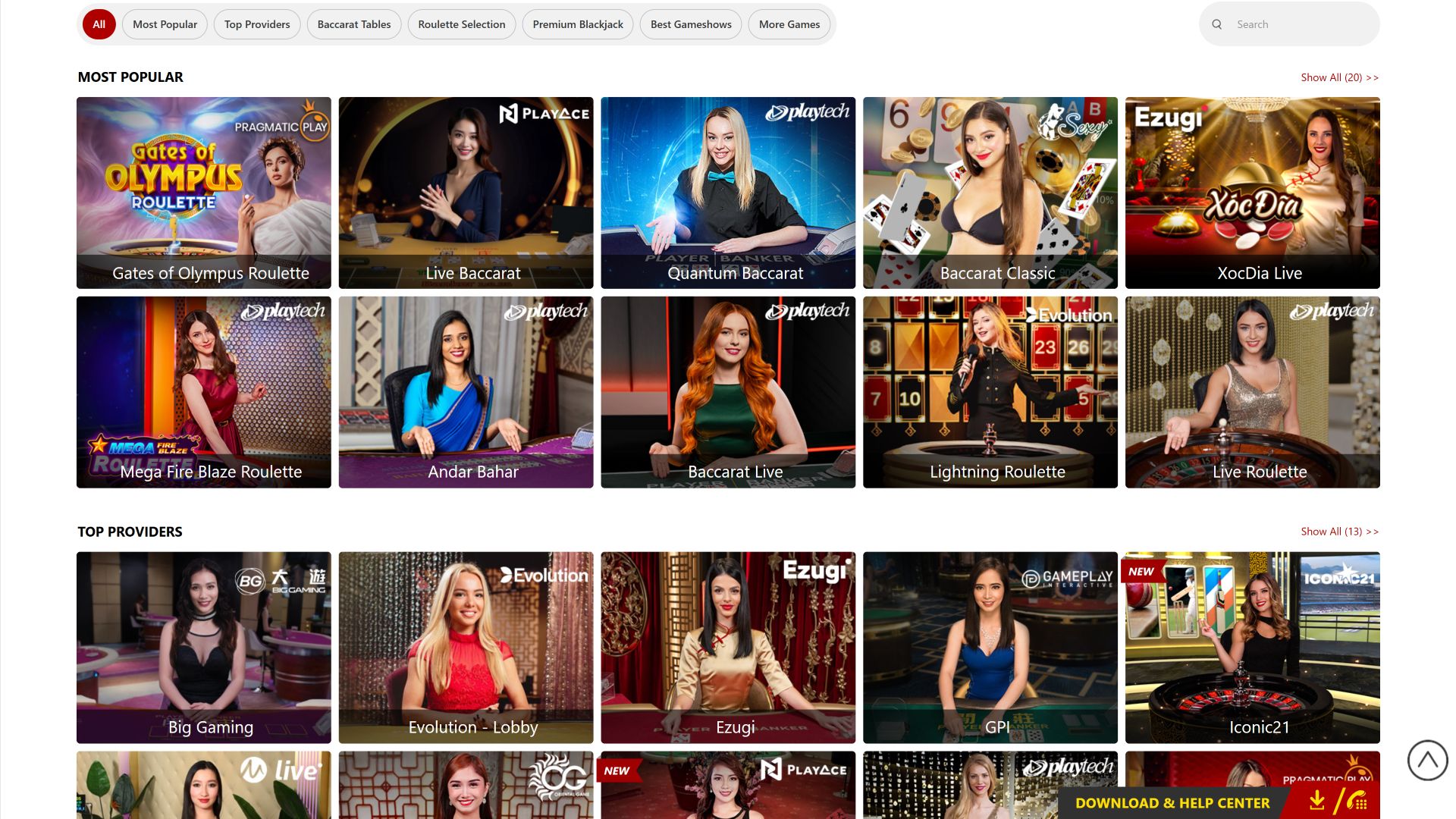 Dafabet Casino Desktop Image Live Dealer