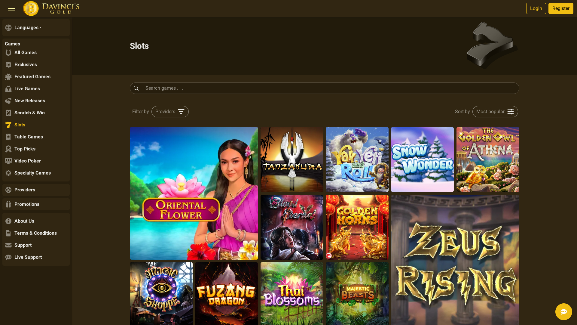 DaVinci’s Gold Casino Games Desktop