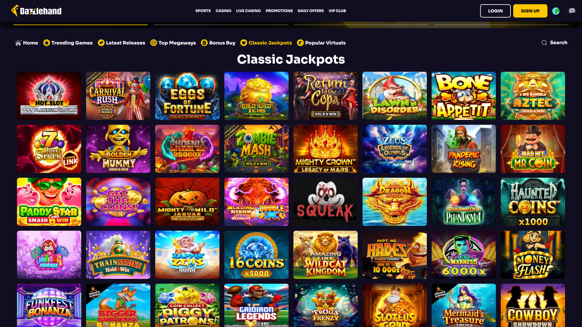 DazzleHand Casino Desktop Jackpot