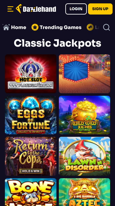 DazzleHand Casino Mobile Jackpot
