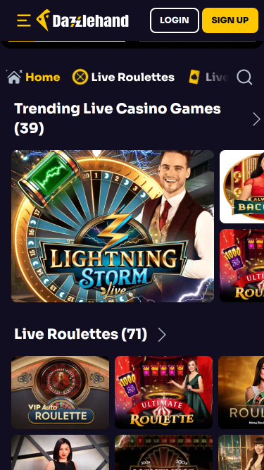 DazzleHand Casino Mobile Live Dealer